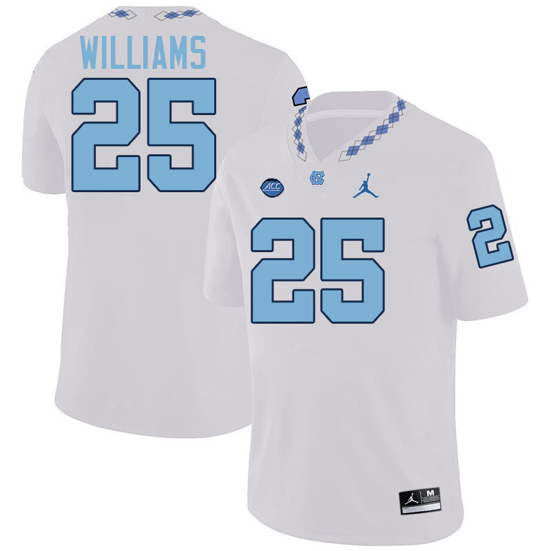 Javonte Williams UNC Jerseys,North Carolina Tar Heels #25 Javonte Williams Football Jerseys-White